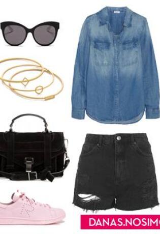 Jeans košulja i shorts su odličan par
