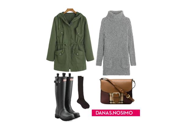 Parka i gumene čizme su cool street style duo
