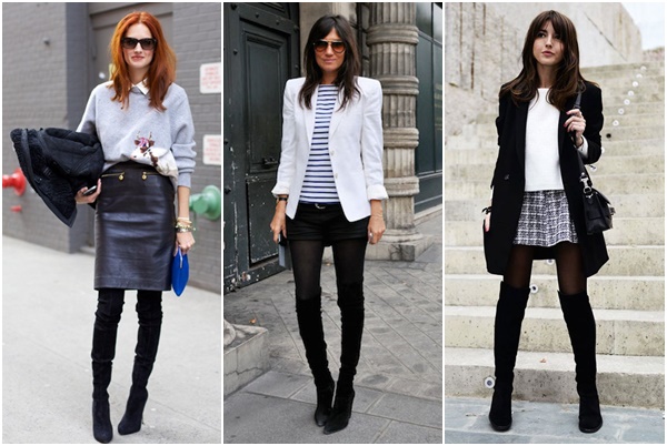 Street style vodič kako čizme iznad koljena kombinirati uz zimsku garderobu