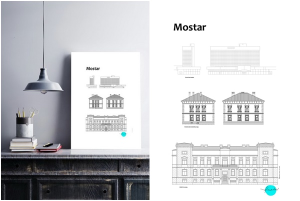 Fasada: Minimalistički posteri za dom s prekrasnom arhitekturom Mostara