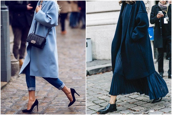 Omiljeni plavi kaput u 30 street style izdanja