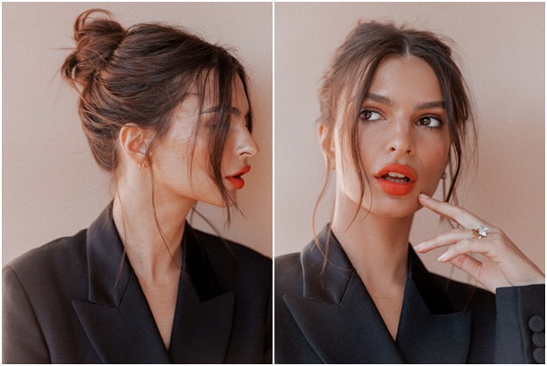 Ove 3 podignute frizure Emily Ratajkowski možete kopirati za svaki dan