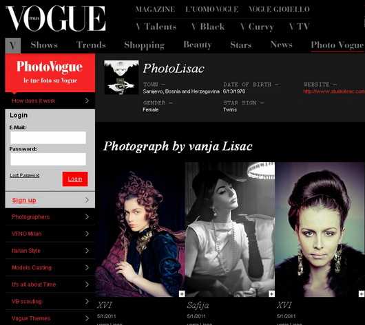 Foto portfolio Vanje Lisac na Vogue.it 
