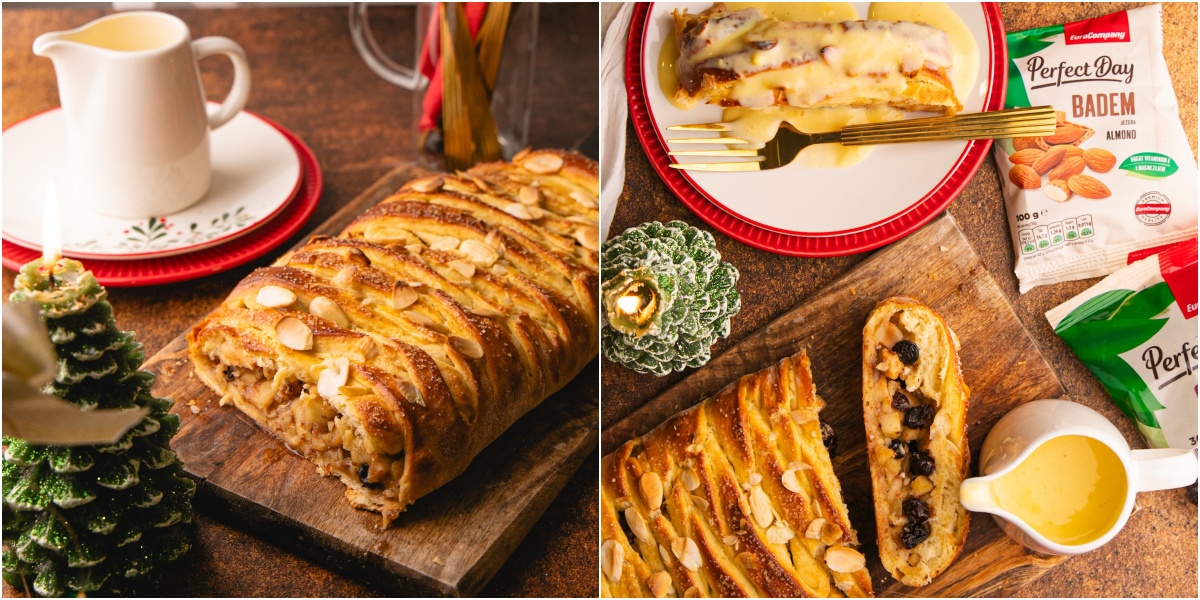 Bonjour.blagdanski recepti: Štrudla od jabuka u vanilija sosu