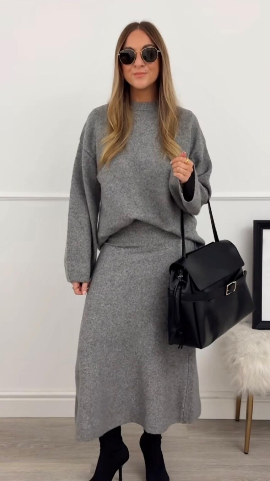 H&M set od pletenine jedva ćete čekati stilizirati za posao, posebno donji dio.