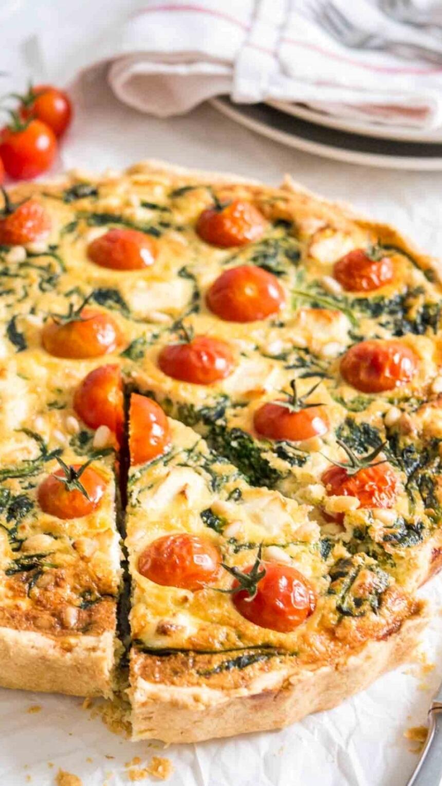 Recept za kremasti i hrskavi Quiche sa rajčicama i špinatom