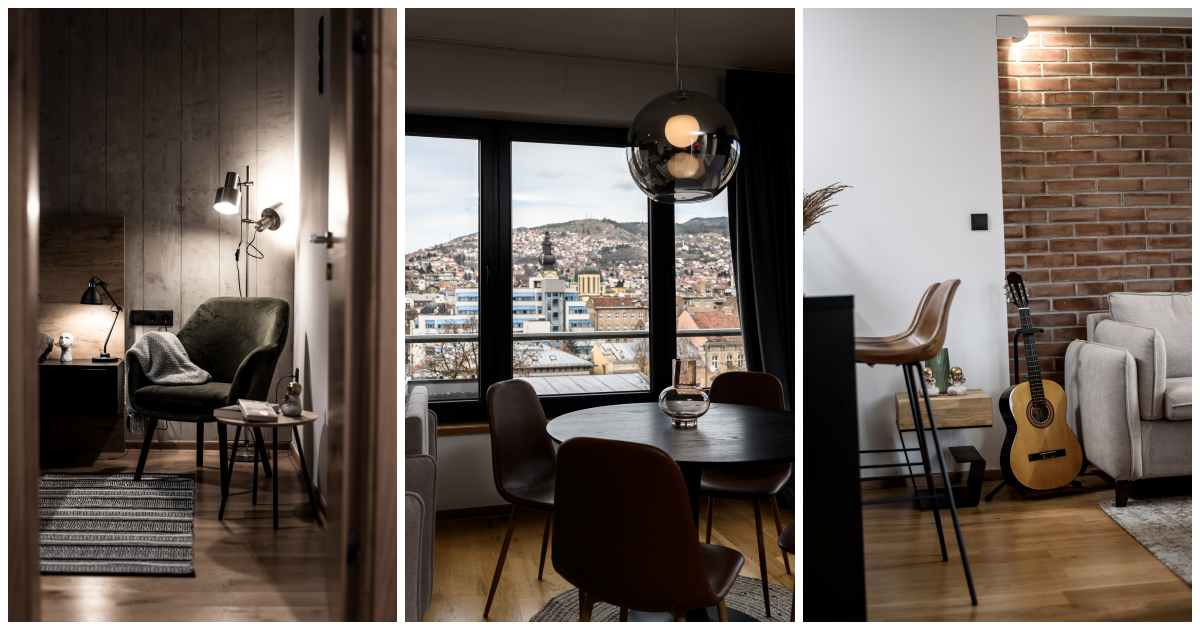 Fo4a Architecture je opremio ovaj moderan "Bachelor pad" sa velikim staklenim portalima i pogledom na Sarajevo