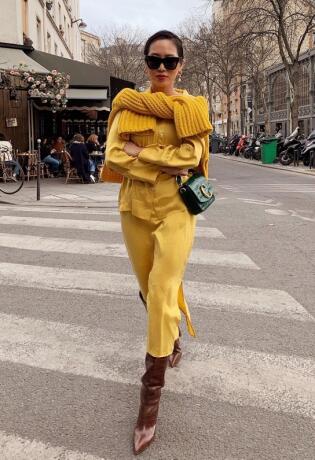Sve nijanse žute u zimskim street style kombinacijama