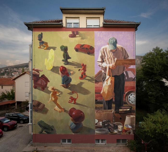 Ilustrator iz Zagreba oslikao impresivan mural u Mostaru. Pogledajte kako izgleda!