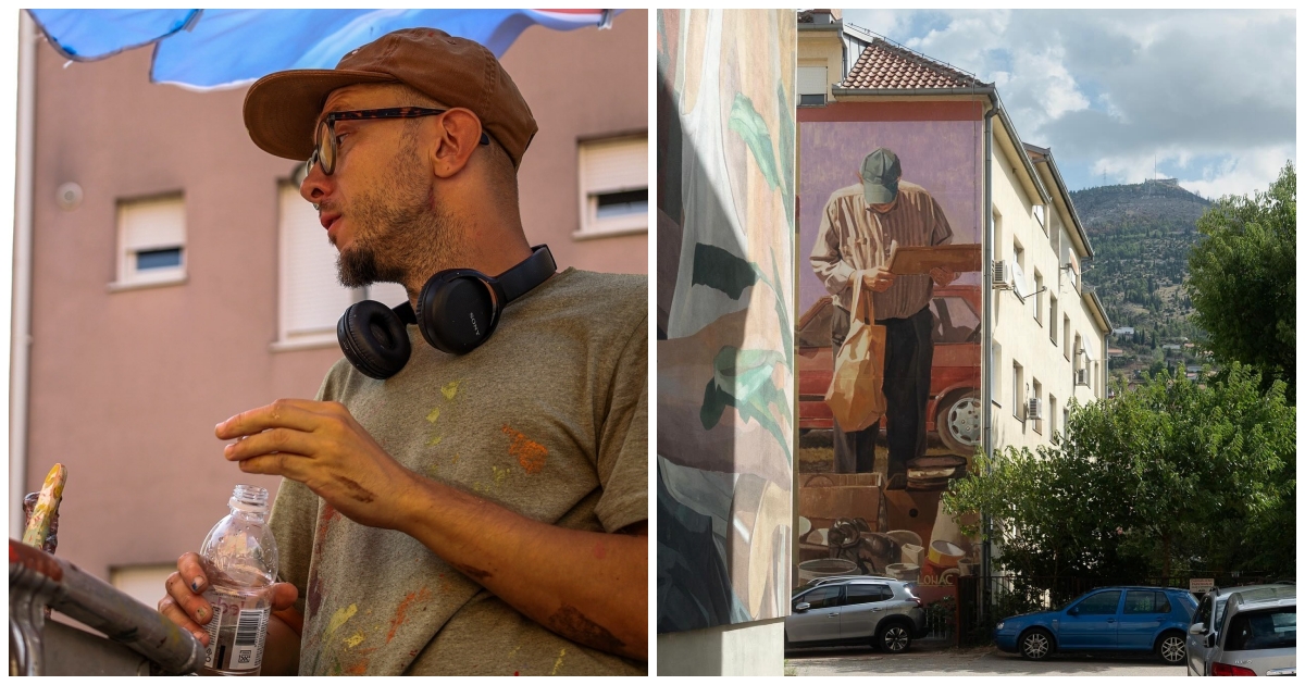 Ilustrator iz Zagreba oslikao impresivan mural u Mostaru. Pogledajte kako izgleda!