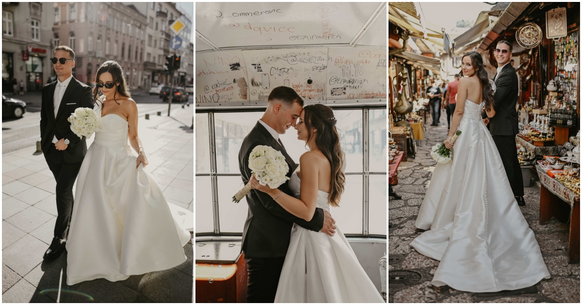 Sljedeća stanica brak! Ulice Sarajeva i tramvaj kao savršena kulisa za fotografije vjenčanja.