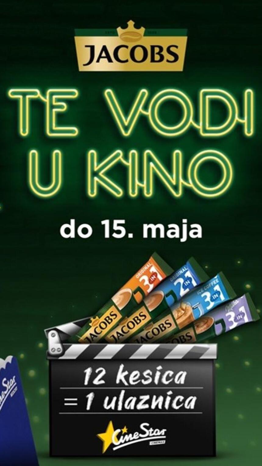 Uživaj u Jacobs kafi i nabavi karte za CineStar kino!