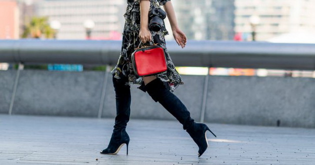 fall-dresses-fall-prints-boho-prints-fall-bags-over-the-knee-boots-black-heeled-boots-street-style